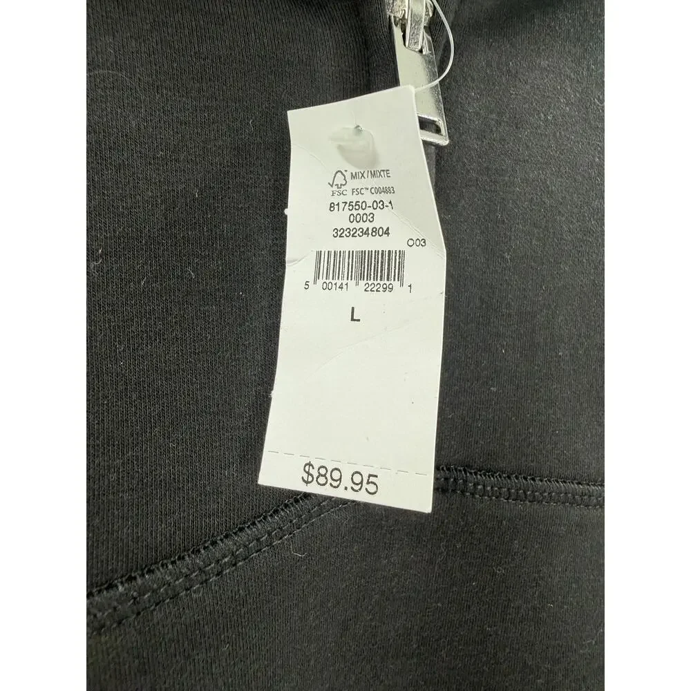 GapFit Scuba Half Zip Hoodie Womens L True Black NWT $89.95 Oversized Boxy